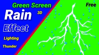 Rain Effect Green screen || #Ran lighting thunder effects || Free video|| No copyright