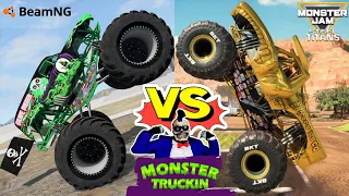 Monster Jam INSANE Racing, Freestyle and High Speed Jumps | BeamNG Drive | Steel Titans