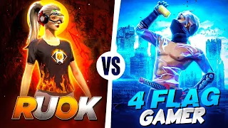 Ruok FF🖥️ Vs 4Flag Gamer 📱| Friendly Fight 💗