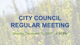 Malibu City Council Meeting December 11, 2017