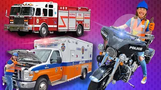 Ambulance, Fire Trucks, Police Vehicles for Kids