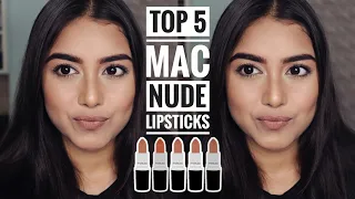 My Top 5 MAC Nude Lipsticks Of All Time | Classic #MAC Lip Swatches On Indian Skin |Arpita Ghoshal