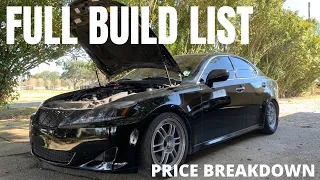 Here is How To Make (around) 400 WHP in Your Lexus IS350! FULL BUILD LIST!