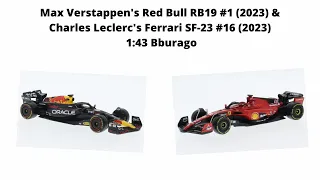 F1 Diecast Model M. Verstappen's Red Bull RB19 #1&C. Leclerc's Ferrari SF-23 #16 (2023) 1:43 Bburago