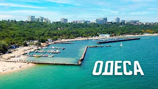 [4K] Пляжна ОДЕСА з висоти пташиного польоту. Чорне море. Україна