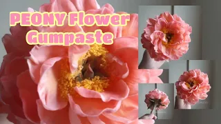 PEONY FLOWER in Gumpaste / Sugar  (Realistic Hawaiian Coral charm Peony)  Vlog 3 by marckevinstyle