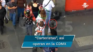 Captan a mujeres “carteristas” durante robo en el Centro de la CDMX
