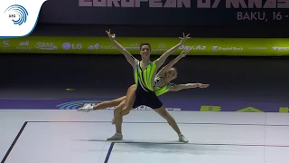 Alexandra Daria MIHAIU & Daniel TAVOC (ROU) - 2019 Junior Aerobics Europeans, mixed pairs final