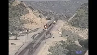 UP,  Amtrak, & ATSF at Cajon Pass 1993