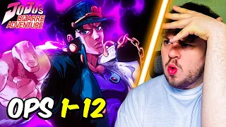 WOW... |JOJO'S BIZARRE ADVENTURE Openings 1-12 First Time Reaction