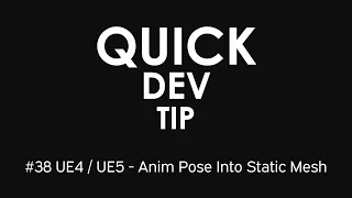 Quick Dev Tip #38 UE4 / UE5 - Animation Pose Into Static Mesh
