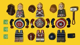 LEGO Captain Carter (UK) Red Guardian (URSS) Captain America (EUA) | Unofficial Minifigure Marvel