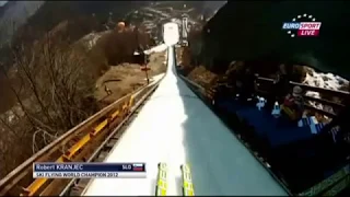 Robert Kranjec 203.5m - Planica 2012 Helmet camera