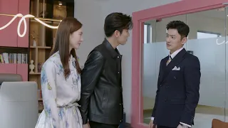 CEO chats with his rival.Hero is jealous, grab her hand and announce she is my girl