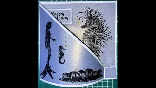 Embossed Velum Curved front card using Lavinia stamps. Easy to make from any papers.