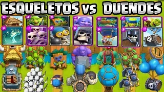 ESQUELETOS VS DUENDES | CUAL ES EL MEJOR? | RETO CLASH ROYALE | 1vs1 | Skeletons vs Goblins Olimpycs