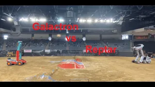 Galactron -vs- Reptar Battle At The Monster Truck Show - Real Transformers