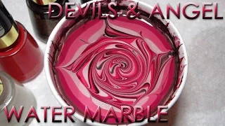 Devils & Angel Water Marble | DIY Nail Art Tutorial