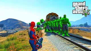 Spiderman Vs Train GTA 5 !! Spiderman Stopping train GTA 5 !! Epic Fail and Funny Moments Ep 08