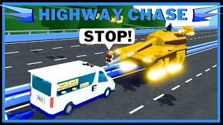 HIGHWAY CHASE!! - TANK VS CARNAPPER Trolling In Build A Boat ROBLOX