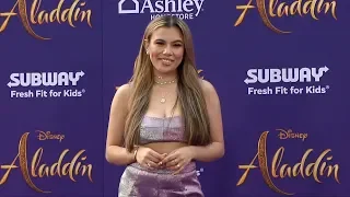 Adelaine Morin "Aladdin" World Premiere Purple Carpet