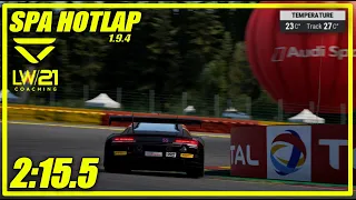 AUDI R8 LMS EVO II SPA HOTLAP | LW/21 COACHING | Assetto Corsa Competizione 1.9.4