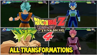 Dragon Ball Z Budokai Tenkaichi 4 | All Forms and Transformations | English Dub