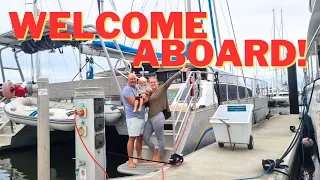 WELCOME ABOARD! Sailing Family Moves Onboard an Aluminium Crowther Catamaran as Liveaboards | Ep 27