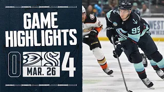 Seattle Kraken vs. Anaheim Ducks | 3/26 Game Highlights