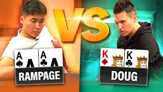 ACES vs. KINGS! Battling DOUG POLK Heads UP! | Rampage Poker Vlog