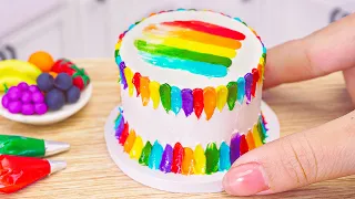 Amazing Miniature Rainbow Cake Decorating Ideas - Colorful Cake Recipe | Design by Mini Bakery