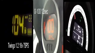 Renault Twingo RS, GT  Acceleration/Beschleunigung  1.2 16v vs 1.6T vs 0.9Tce
