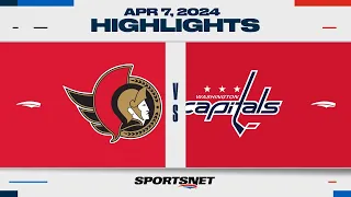 NHL Highlights | Senators vs. Capitals - April 7, 2024