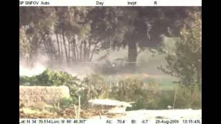 Taliban member tries to outrun an excalibur artillery round