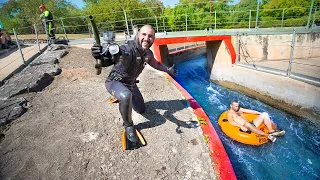 Exploring URBAN Tube Slide For Lost IPHONES!! (Water Park)