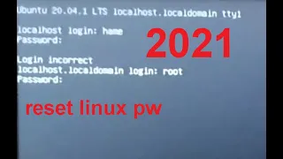 reset pw ubuntu 20.04 login incorrect