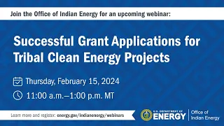 Successful Grant Applications for Tribal Clean Energy Projects