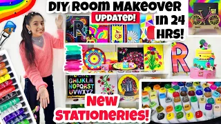DIY Room Makeover in 24 Hrs!!!😱🎀✨️ | *NEW STATIONERY SUPPLIES*🤩 | Riya's Amazing World