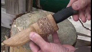 Make a One piece wooden Knife Sheath- Bushcraft Skills