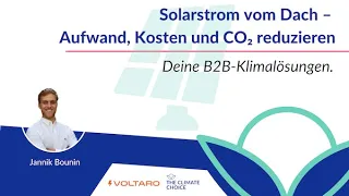 Solarstrom vom Dach – Aufwand, Kosten und CO2 reduzieren