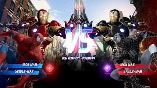 Team Red Spider-Man & Red Iron Man VS Team Black Spider-Man & Black Iron Man (EPIC BATTLE)