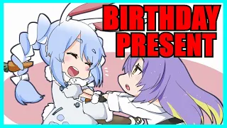 【Hololive】Pekora Giving Moona Her Birthday Present!!!【Minecraft】【Eng Sub】