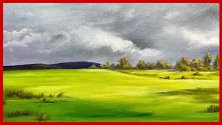 Easy and relaxing oil painting. Простой пейзаж маслом.