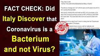FACT CHECK: Did Italy Discover that Coronavirus is a Bacterium and not Virus?