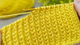 WOW!  Yellow color !!!very easy, very beautiful tunisian crochet tutorial #crochet #tunisiancrochet