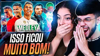 [REACT em CASAL] ♫ SUPER-MEDLEY DO CRISTIANO RONALDO | FutParódias - Especial de 10 Milhões