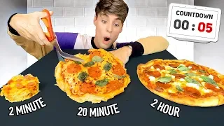 i made a 2-MINUTE vs. 20-MINUTE vs. 2-HOUR pizza recipe