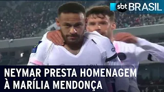 Neymar presta homenagem à Marília Mendonça durante jogo | SBT Brasil (06/11/21)