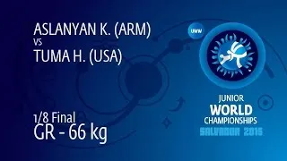 1/8 GR - 66 kg: K. ASLANYAN (ARM) df. H. TUMA (USA), 4-1
