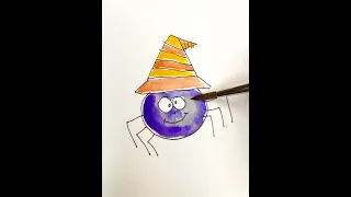 How to draw a Halloween Spider!